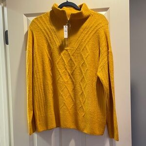 Elegant Mustard Cowl Neck Sweater
